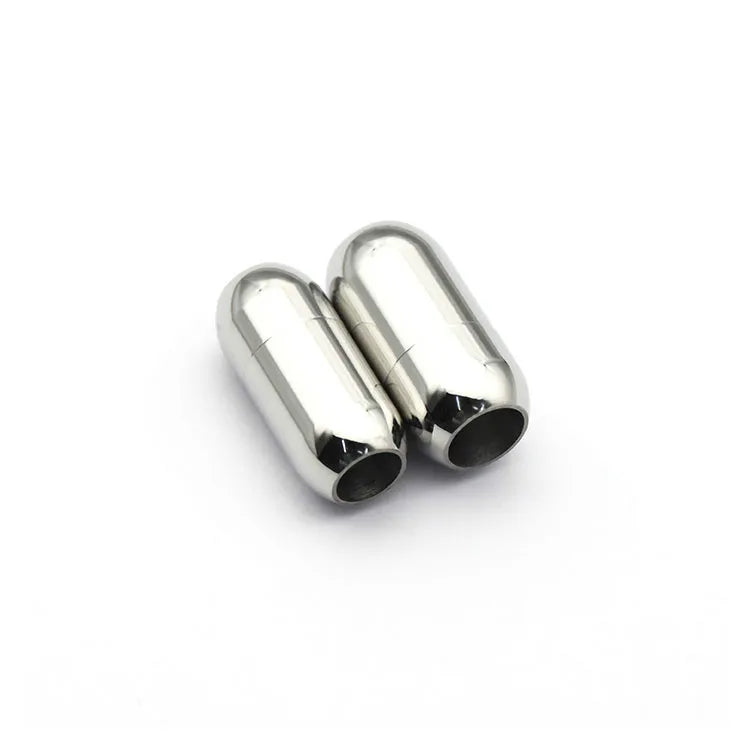 5Pcs/Lot Stainless Steel Magnetic Clasps End Hole 5mm 6mm 8mm for Leather Cord Buckle Bracelet DIY Connectors Jewelry Making