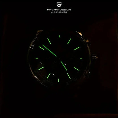 PAGANI DESIGN New Mens Watch 41mm Chronograph 100M Waterproof Wristwatch Top Brand VK63 Quartz Watches for Men Gift Reloj Hombre