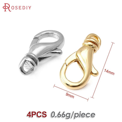 18K Gold Color Brass Rotatable Lobster Clasps Connect Clasps Jewelry Necklaces Bracelets Making Diy Findings Accessories