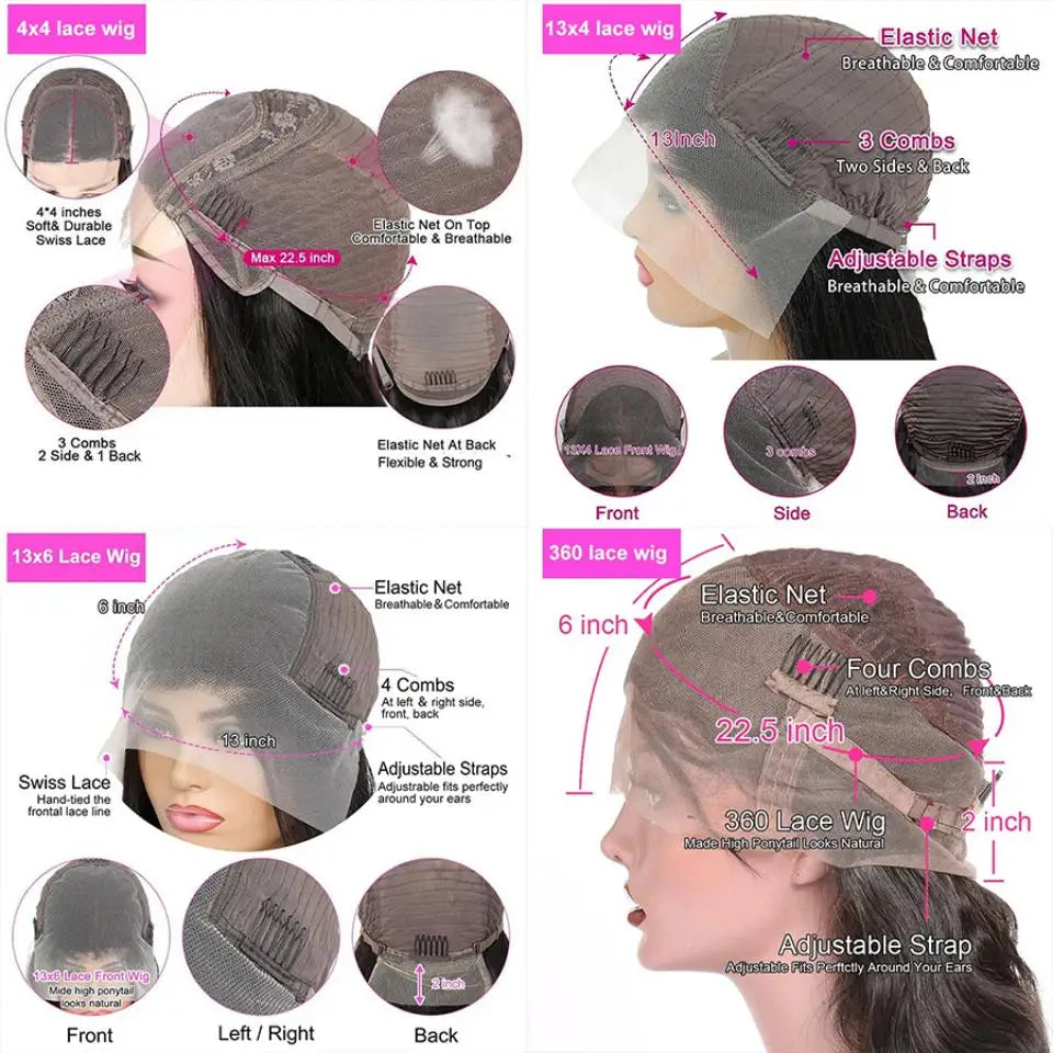 Straight 13x4 13x6 Lace Frontal Human Hair Wigs For Black Women Cheap Straight Human Hair Wig Brazilian Wig PrePluck