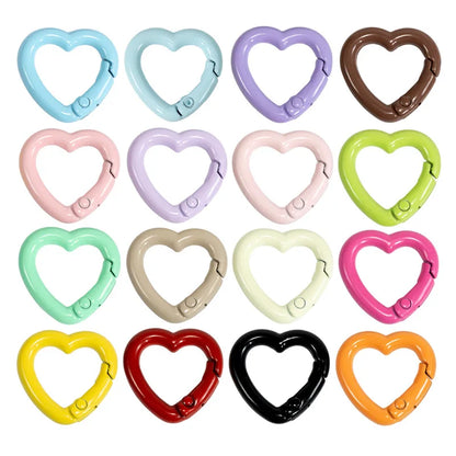 5pcs Cute Heart Cat Keychain Rings Carabiner Clip Key Chain Hooks for DIY Keys Buckle Bags Purses Replacement Lanyard DIY Crafts