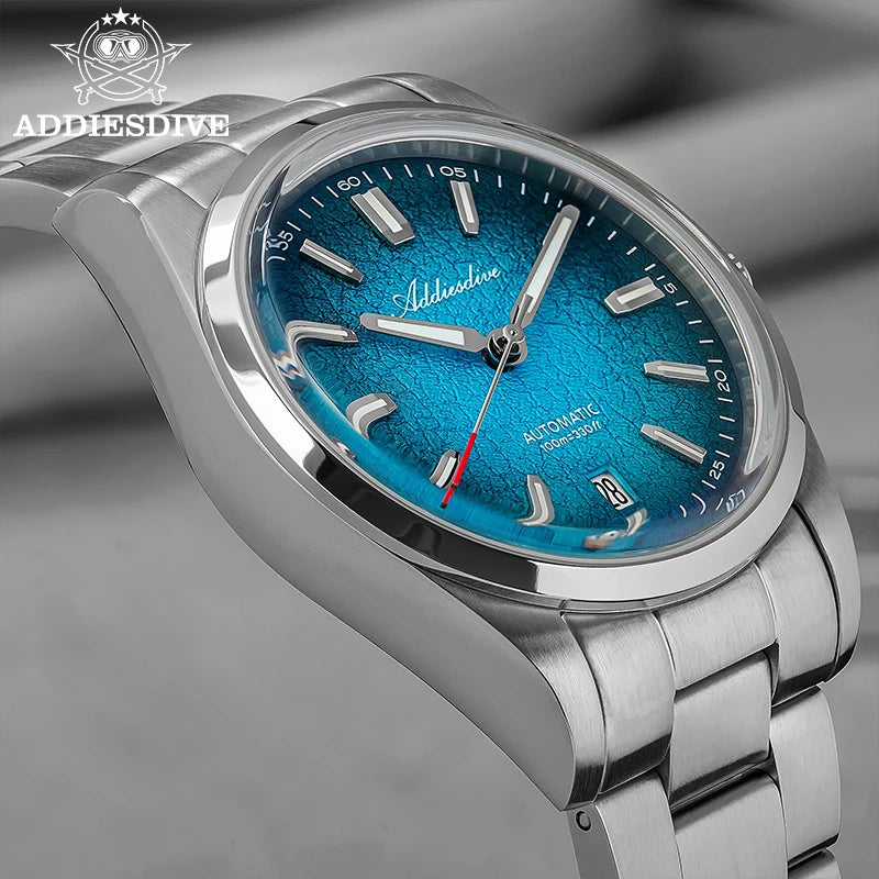 ADDIESDIVE Watch For Gift 39mm Automatic Mechanical Domed Glass 316L Stainless Steel Luminous Waterproof 200m Men Wristwatch New