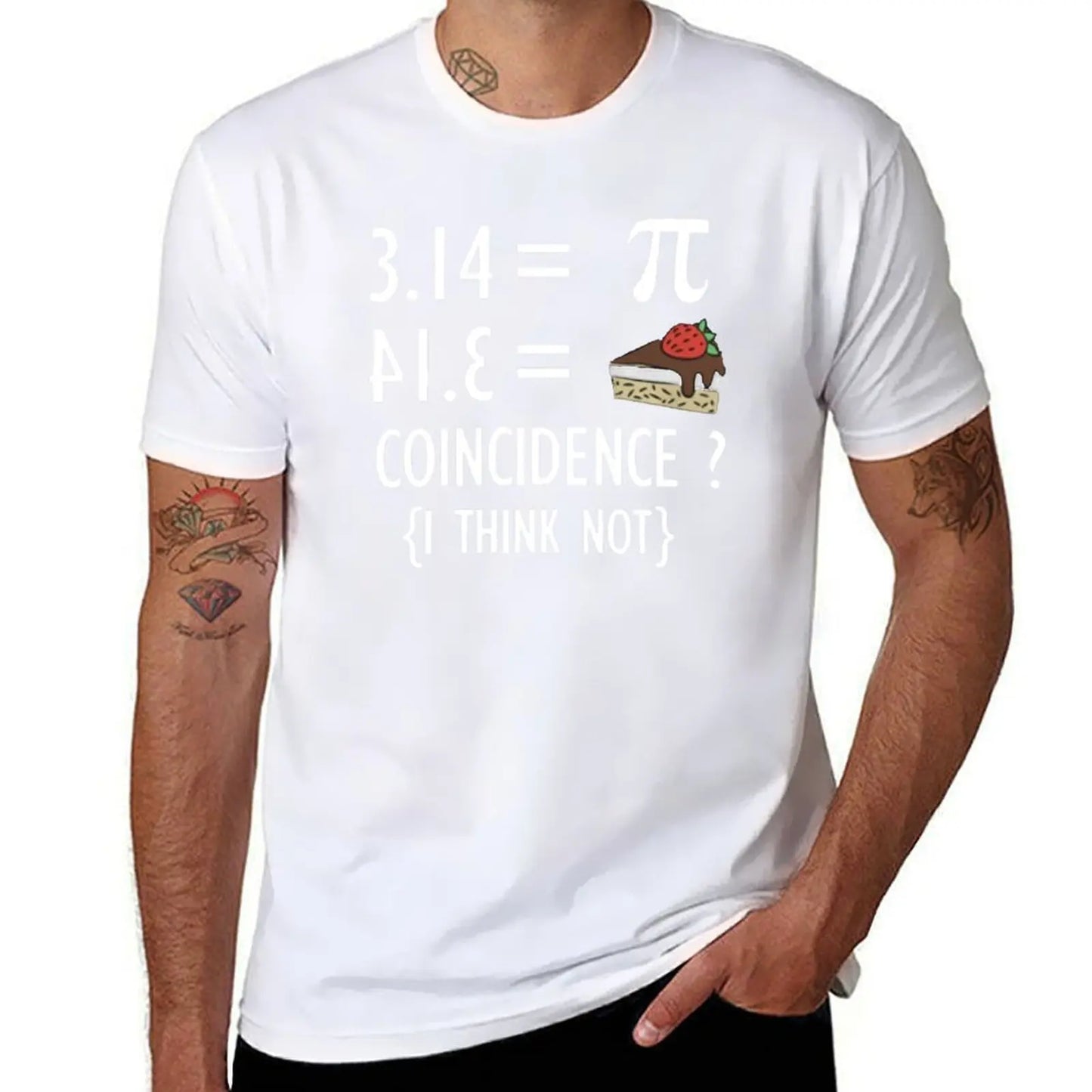 Funny Math T Shirt Gifts-Pi Number and Pie Coincidence I Think Not for Women Men T-Shirt for a boy mens funny t shirts