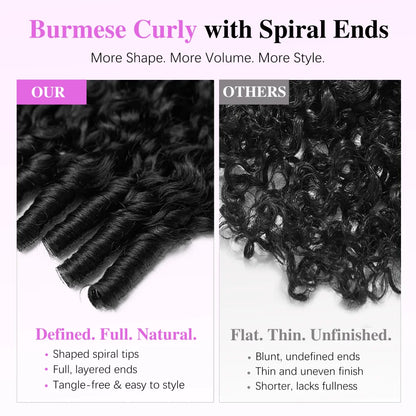 Remy Hair 12A Burmese Curly With Spiral End 200% Density Deep Wave PrePlucked Human Hair 13x4 13x6 HD Transparent Lace Front Wig