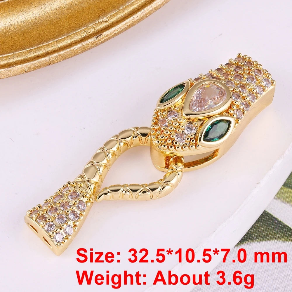 Juya 18K Gold Plated Decorative Sector Fastener Connector Lock Clasps Accessories For DIY Needlework Beads Pearls Jewelry Making