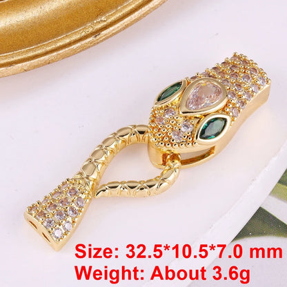 Juya 18K Gold Plated Decorative Sector Fastener Connector Lock Clasps Accessories For DIY Needlework Beads Pearls Jewelry Making