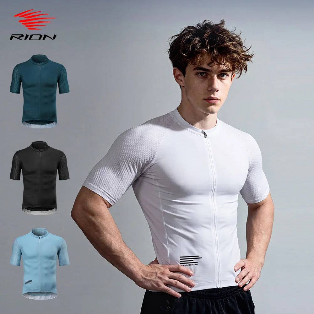 RION Men's T Shirt Short Sleeve Sports Sweatshirt Fitness Running Top Men Clothing Cycling Shirts Gym Hiking Outdoors Sportwear