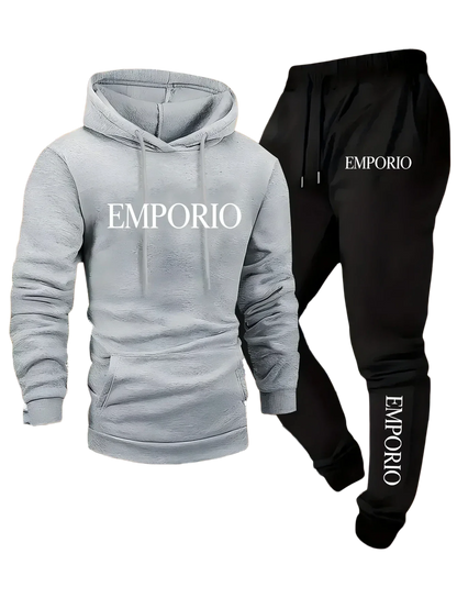 2026 Autumn Winter Men Sportswear Casual Running Fitness Set Hooded Sweatshirt Sports Pants Unisex Tracksuit Streetwear Zipper S