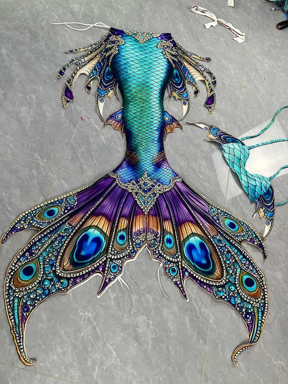 New Pattern Mermaid Tail Mermaid Fins Aquarium Mermaid Diving Performance Swimsuit Adult Children Mermaid Tail Tailored