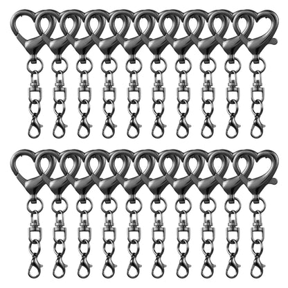 5/15/30Pcs Heart Shaped Swivel Clasp Spring Hanging Lobster Claw Snap Hook Clip Key Chains Findings for DIY Jewelry Making Craft