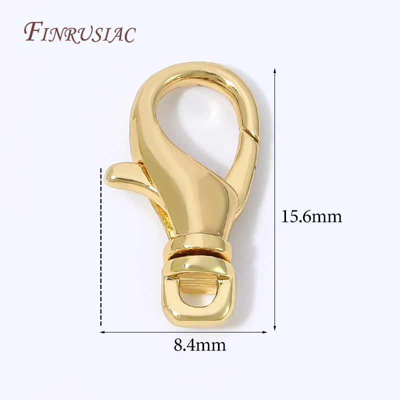18K Gold Plated Mini Heart Spring Clasp,Lobster Clasp DIY Jewelry Making Findings Necklace Bracelet Connector Hook Accessories