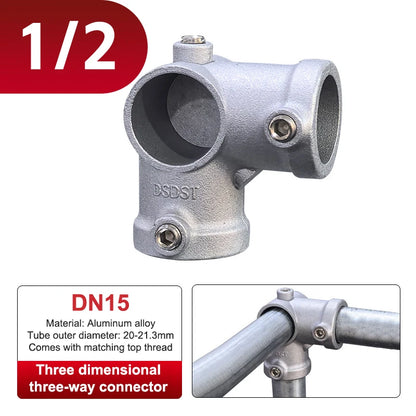 Aluminum Alloy Connector Elbow Tee Base Flat Three-dimensional Fitting Connection Fastener 20/25mm Steel Tube Shelf Parts