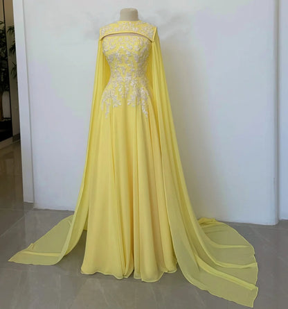 Customized Chiffon Applique Glitter Shawl Wedding A-line Long Dresses Bespoke Occasion Women Luxury Evening Exquisite Party Gown