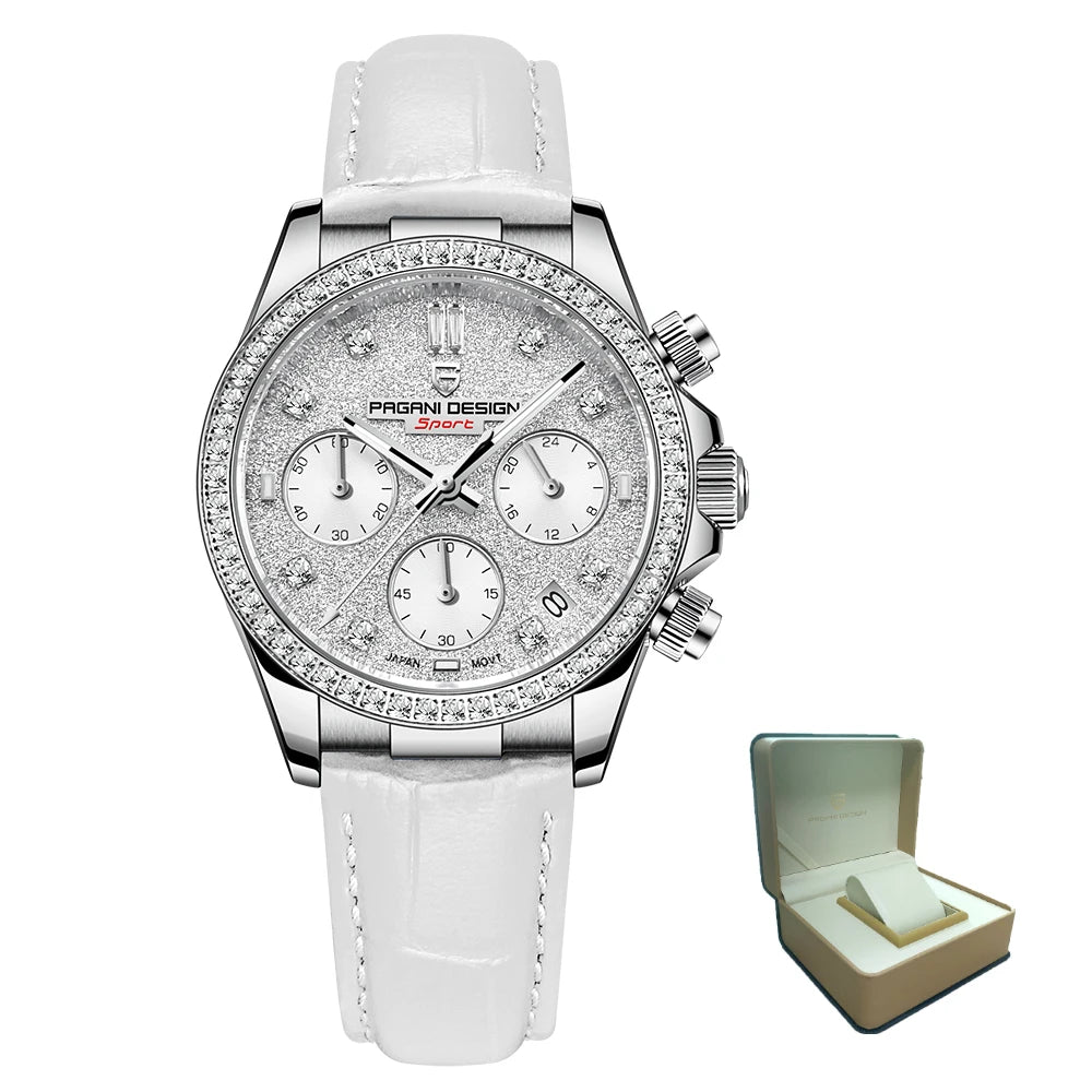 PAGANI DESIGN 1730 Fashion Multifunctional Women's Quartz Watch Luxury Sapphire Glass Watch Women's Exquisite Packaging Gift Box