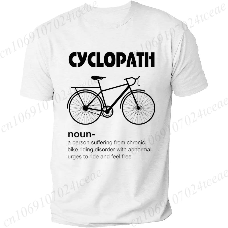 Summer Men's T-shirt Tops Short Sleeve Fashion Men Tshirt Cyclopath Funny Cycling Bicycle Cyclist Mens T-Shirt Casual Clothing