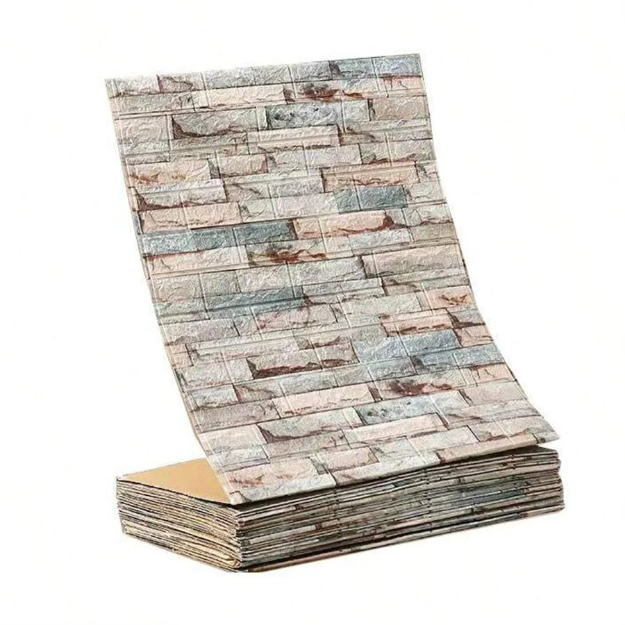 3D Self-Adhesive Wallpaper 70cm*1/5/10m Waterproof Brick Wall Stickers Living Room Bedroom Children's Room Home Decoration