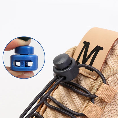 No tie shoelaces Round Elastic Shoelace Plastic snap lock Suitable for all shoes Adult children walking sports Lazy laces 1 pair