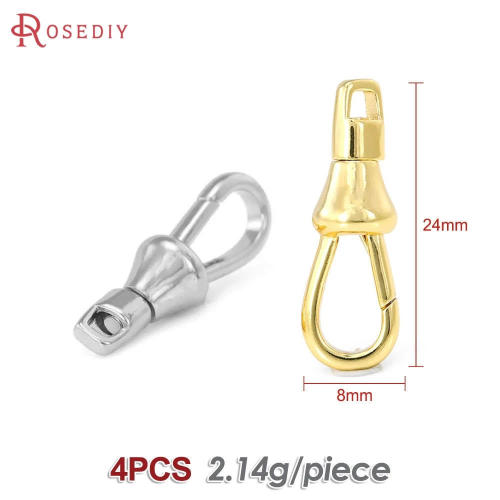18K Gold Color Brass Rotatable Lobster Clasps Connect Clasps Jewelry Necklaces Bracelets Making Diy Findings Accessories