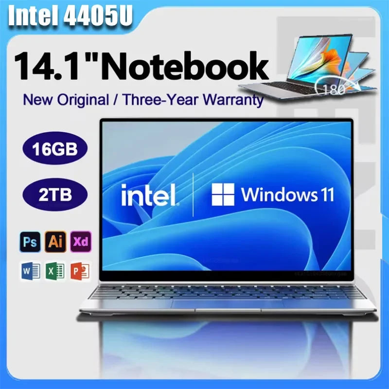 Dapper 2026 Compact 14.1 Inch Gaming PC Intel 4405U Chicthin 16GB RAM 2TB SSD 1920*1080 Windows 11 Pro Lucrative Durable Study