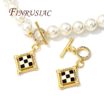 18K Gold Plated Toggle Clasps OT Clasp Accessories For Bracelets Brass with Zircon Connectors For Jewelry Making DIY Findings