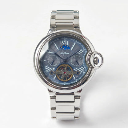 Mens Quartz Watch Stainless Steel Business Dress Wristwatch Roman Numeral Dial Daily Waterproof Gift Watch for Men