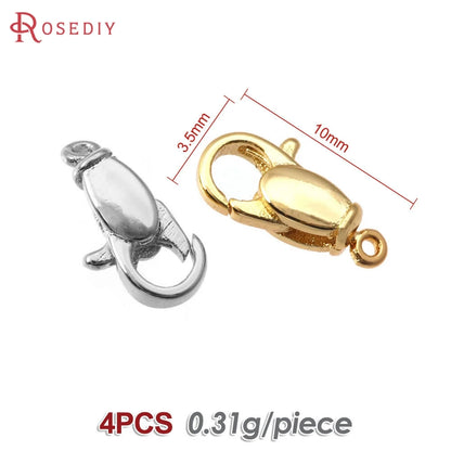 18K Gold Color Brass Rotatable Lobster Clasps Connect Clasps Jewelry Necklaces Bracelets Making Diy Findings Accessories