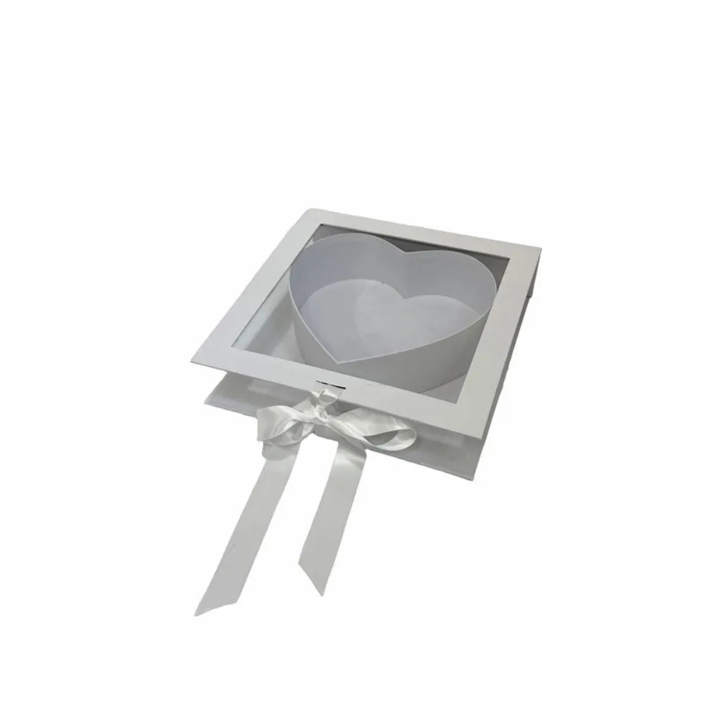 Transparent Window Mother's Day Gift Box Elegant Fillable Gift Packaging Box Cardboard Romantic Empty Flower Box