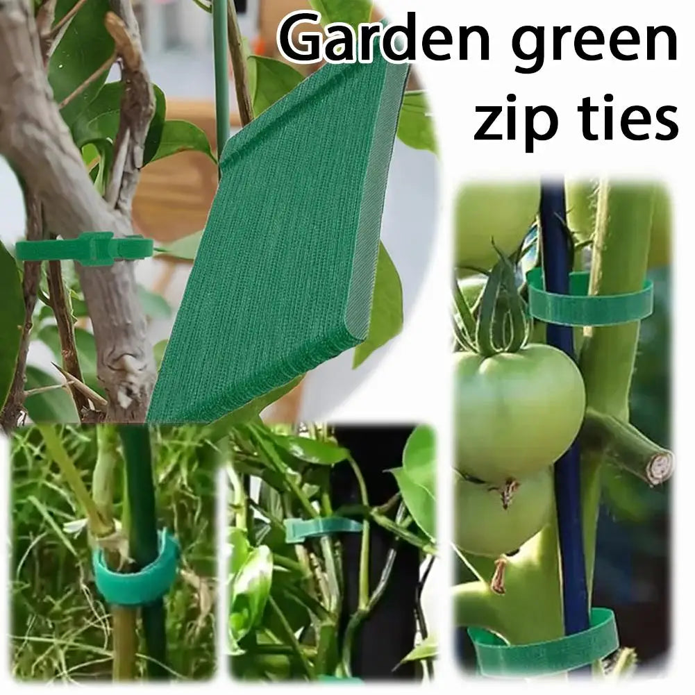 100pcs Reusable Adjustable Non-Slip Nylon Plant Ties with Hook and Loop Fasteners, Ideal for Gardening Applications