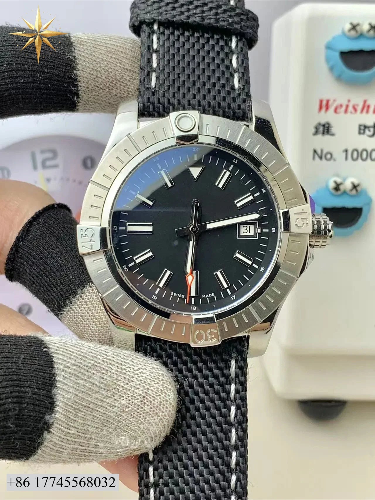 Customizable High-end Custom Luxury Leisure Travel Date Nylon Rope Strap Chronograph Date Display Automatic Mechanical Watch for