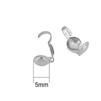 20pcs Never Fade PVD Stainless Steel Necklace Connectors Crimp Beads End Clasps Hooks Beading Supplies Jewelry Bracelet Making