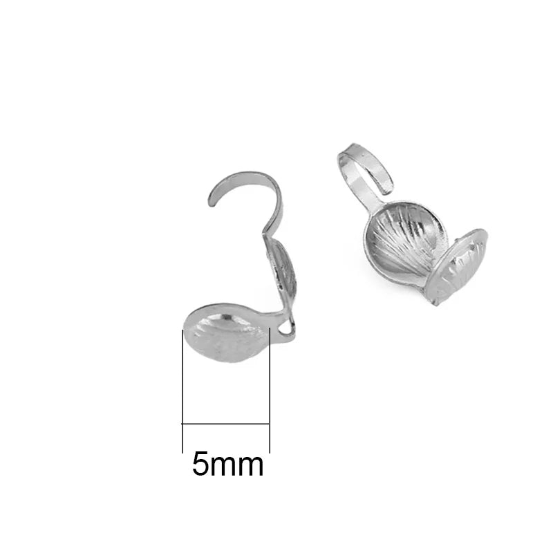 20pcs Never Fade PVD Stainless Steel Necklace Connectors Crimp Beads End Clasps Hooks Beading Supplies Jewelry Bracelet Making