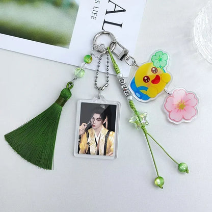 Ding Yuxi's double-sided original Haitang flower pendant backpack, customized keychain, birthday gift, concert support,