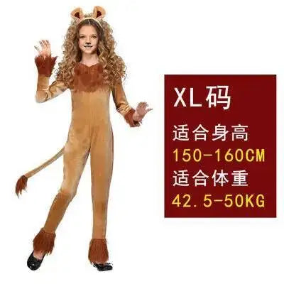 Cos Halloween Carnival Cosplay Children's Day Stage TV Show Children's Female Ferocious Lion Playing Costume Animal Funny Cos