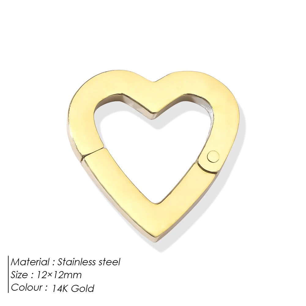 eManco High Quality Stainless Steel 14K PVD Gold Plated Round Skeleton Clasp Head for DIY Bracelet Necklace Jewelry Making