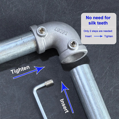 Aluminum Alloy Connector Elbow Tee Base Flat Three-dimensional Fitting Connection Fastener 20/25mm Steel Tube Shelf Parts