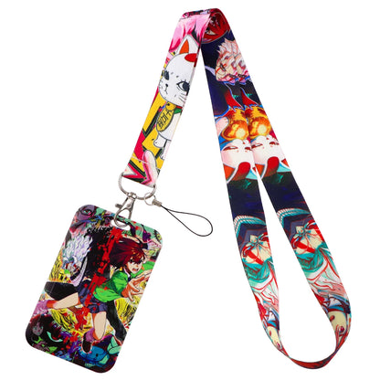 Cartoon Cat Monster ID Badge Holder Lanyards Anime Door Card Case Hanging Rope Neck Strap Keychain Business Card Gift