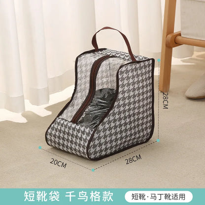 Tall Boot Storage Bags with Clear PVC Window Breathable Dustproof Organizer Prevent Slouching for Knee High Shoes Closet Women