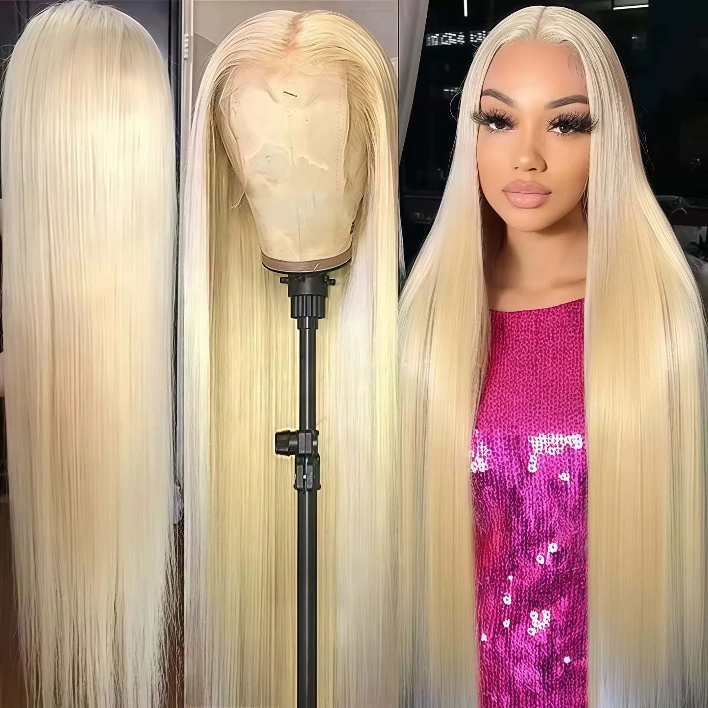 38 inch 613 Blonde 200% Density 13x4 HD Lace Front Human Hair Wigs Pre plucked Brazilian Straight Glueless Lace Fontal Wig Women