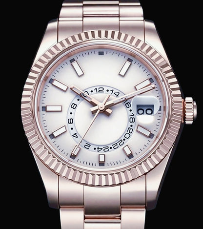 41mm Luxury Men Automatic Mechanical Movement Black Blue Gold Three Tone Luminous Waterproof Sapphire Glass Stainless Steel