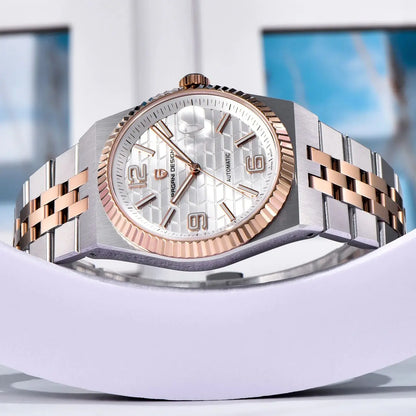 PAGANI DESIGN 2026 New Men's Watches Rose Gold Luxury Automatic Watch For Men MIYOTA 8215 Mechanical Wristwatch Sapphire crystal