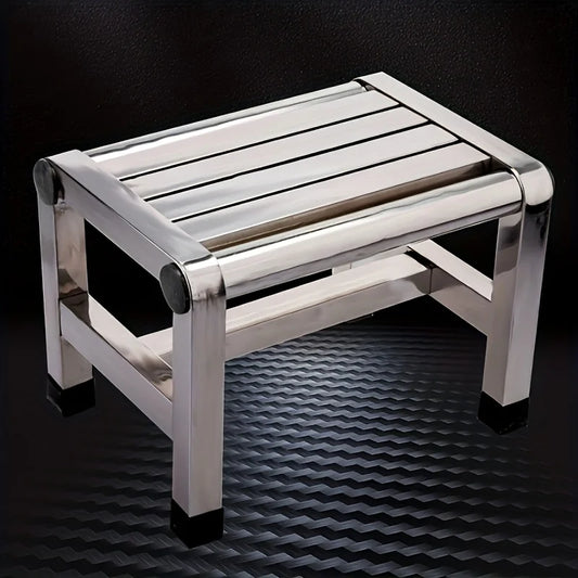 Multi Functional Stainless Steel Stool - Durable Thick & Sturdy Stool, Ideal for Living Room, Bathroom, Kitchen, Corridors