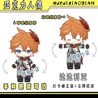 Genshin Impact Wanderer Pantalone Il Dottore Flins Acrylic Figure Movable Figurine Check-in Stick Ornament Birthday Gift Csoplay