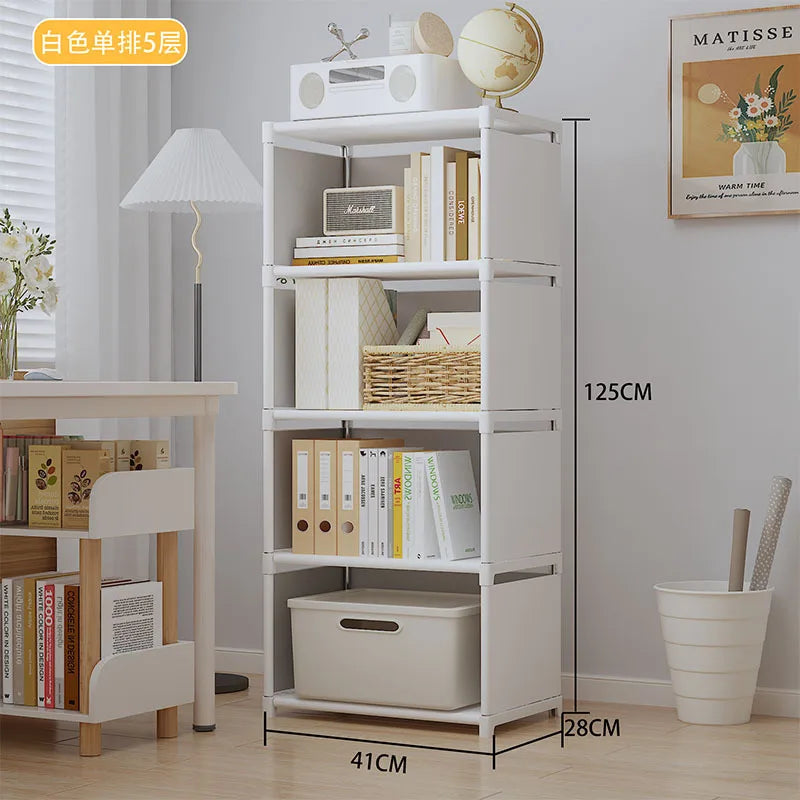 Multilayer Bookshelf Easy Assembly Bookcase Living Room Bedroom Study Storage Shelf for Books Toys Sundries