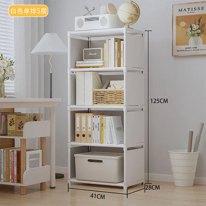 Multilayer Bookshelf Easy Assembly Bookcase Living Room Bedroom Study Storage Shelf for Books Toys Sundries
