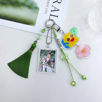 Ding Yuxi's double-sided original Haitang flower pendant backpack, customized keychain, birthday gift, concert support,