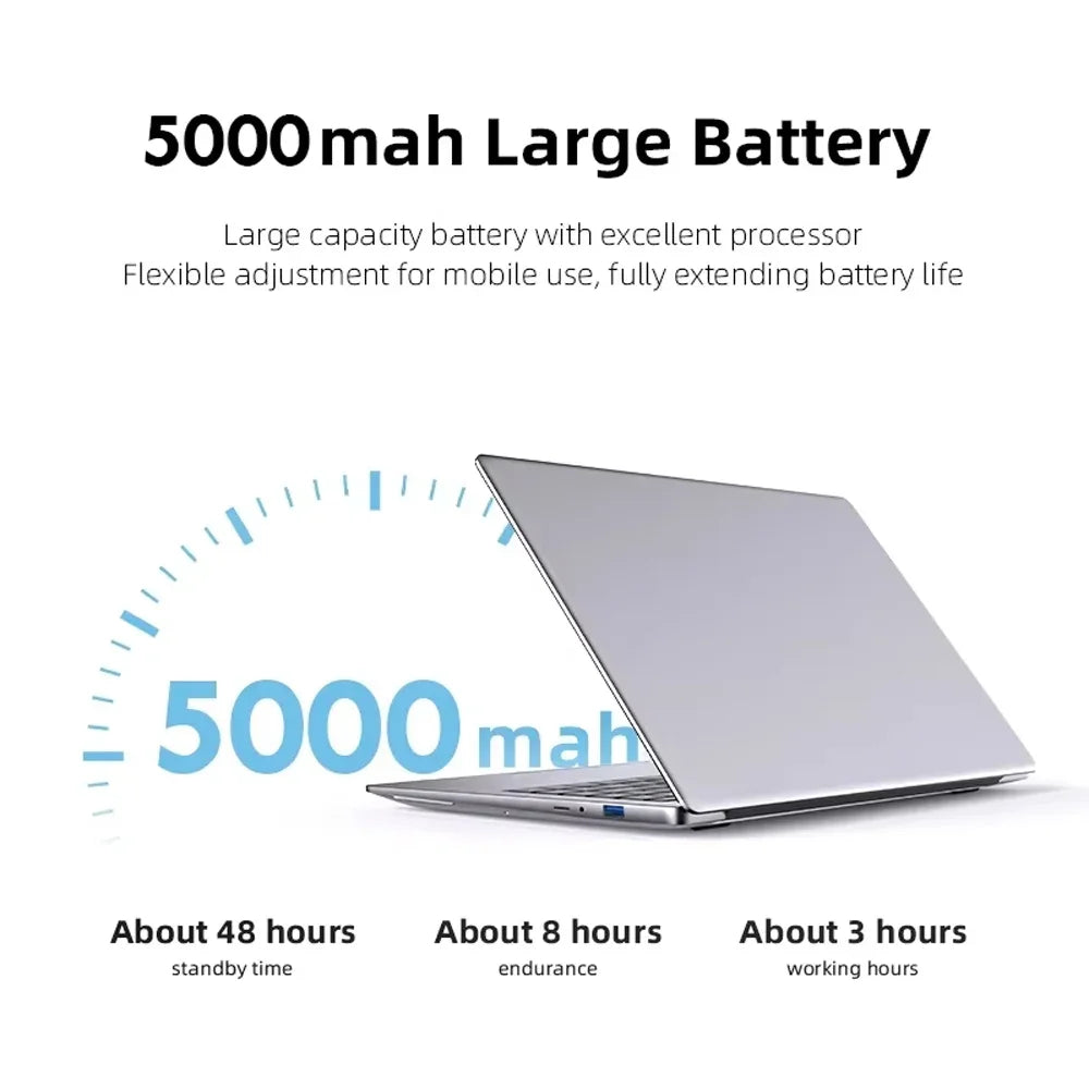 Fashion Ultra Thin 14.1 Inch Laptop 2026 Latest Model Win11 System Fast Speed Office Study Entertainment Portable Laptop