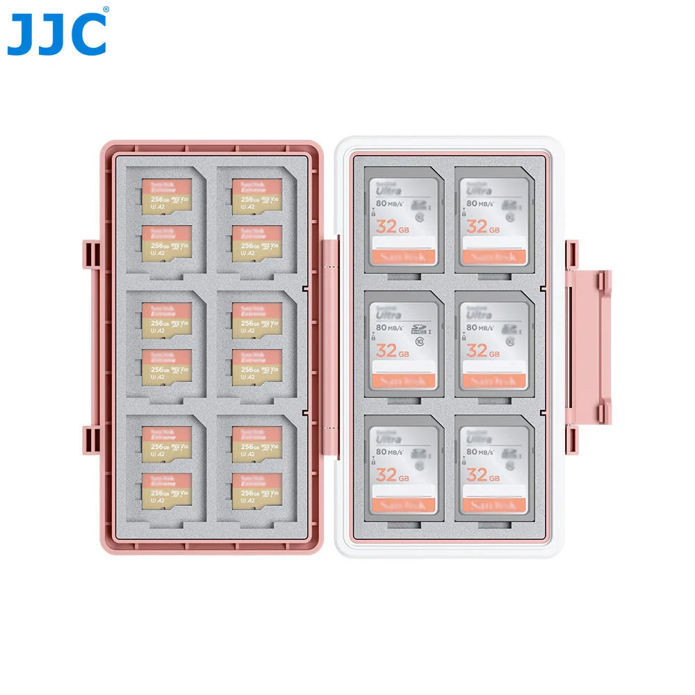 JJC Memory Card Storage Case for 24 Micro SD Card TF Card 12 SD Card SDHC SDXC Memoria Case Holder Organizer