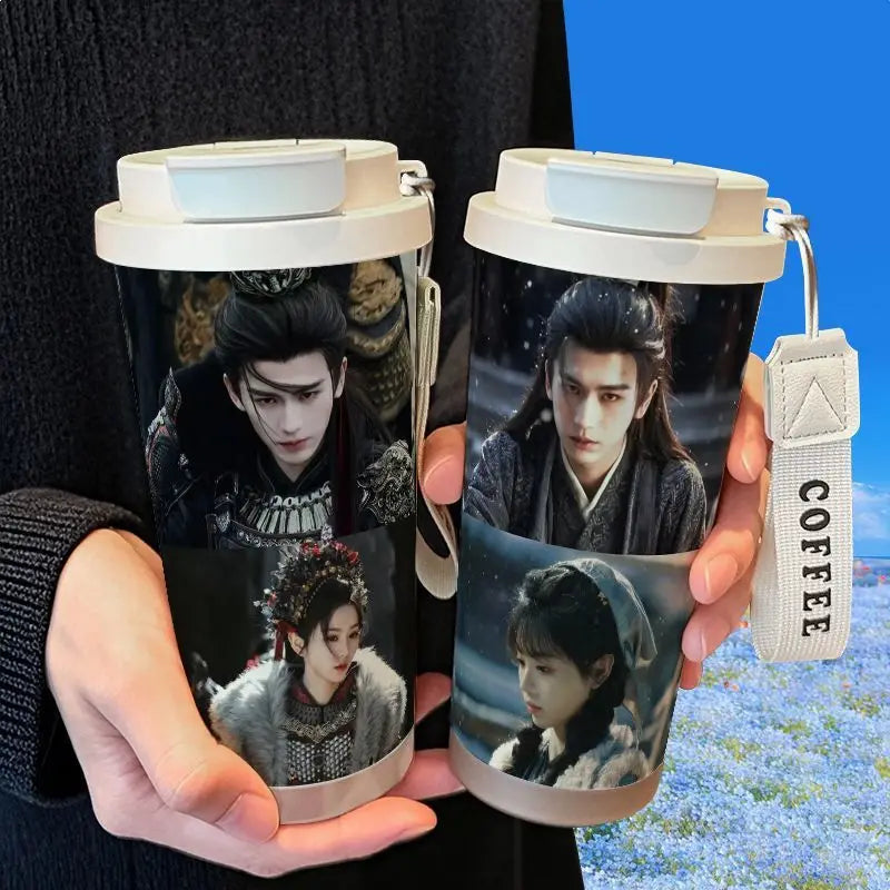Pursuit of Jade Stainless Steel Insulated Cup Xie Zheng Fan Changyu Cute Thermos Bottle Coffee Cup Double Drink Cup Holiday Gift