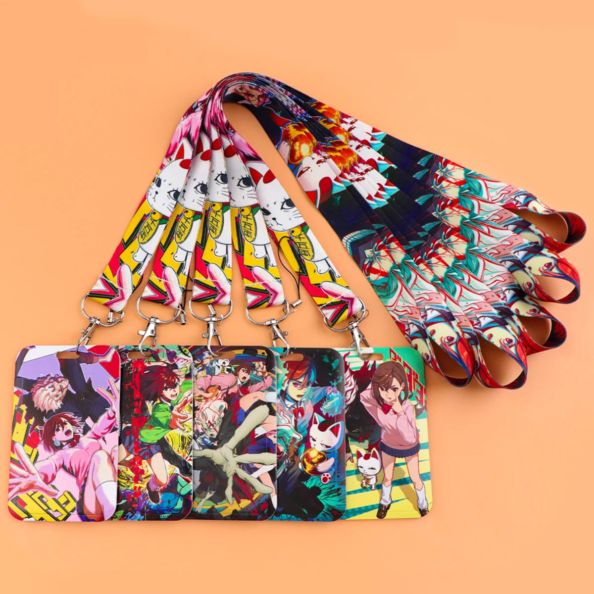 Cartoon Cat Monster ID Badge Holder Lanyards Anime Door Card Case Hanging Rope Neck Strap Keychain Business Card Gift
