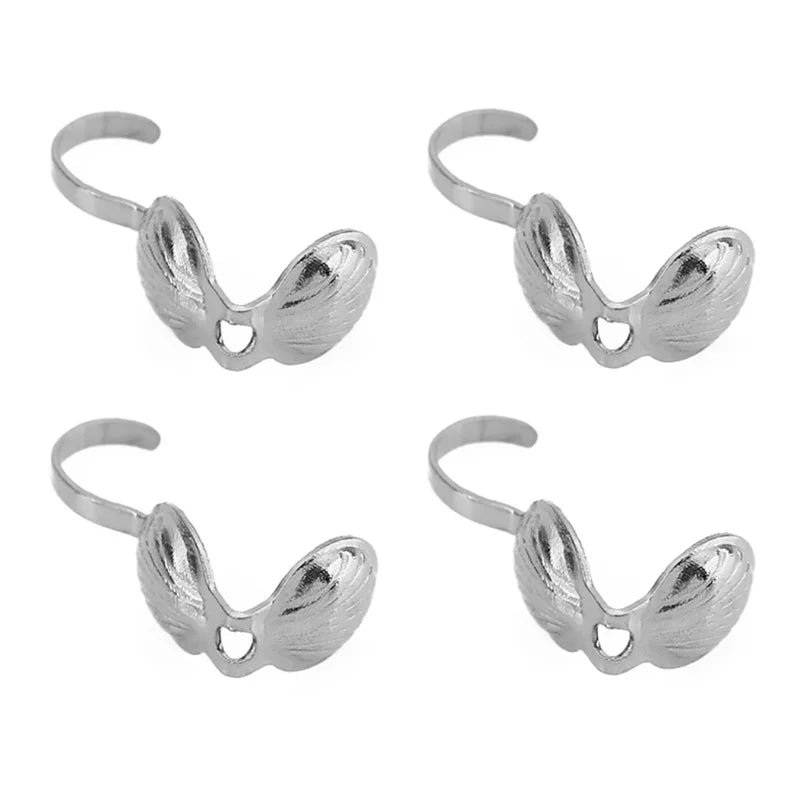 20pcs Never Fade PVD Stainless Steel Necklace Connectors Crimp Beads End Clasps Hooks Beading Supplies Jewelry Bracelet Making